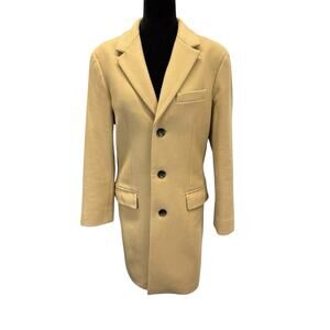 Club Monaco Men’s Camel Wool Coat Italian Fabric 3-Button Small